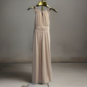 Rare Editions Cream Maxi Dress with Silver Accents